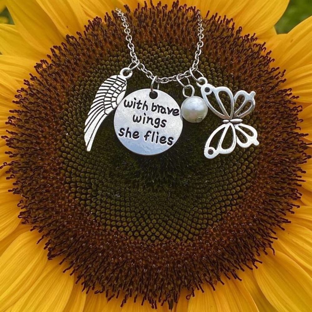 With Brave Wings She Flies Necklace